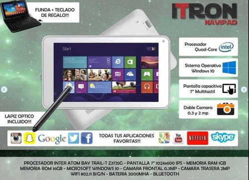 Tablet Con Windows 10 Itron NaviPad Tactil
