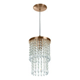 Lustre Pendente De Cristal Acrilico Spark Redondo Cobre