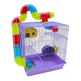 Gaiola Hamster Labirinto Tubo 3 Andares Jel Plast Linda