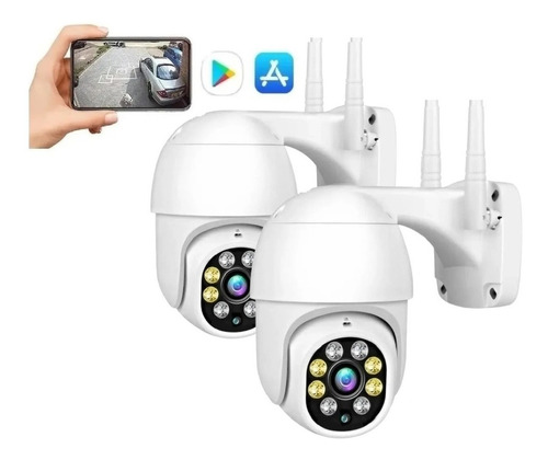 Kit X2 Camara Seguridad Exterior Wifi Camaras Vigilancia Ip