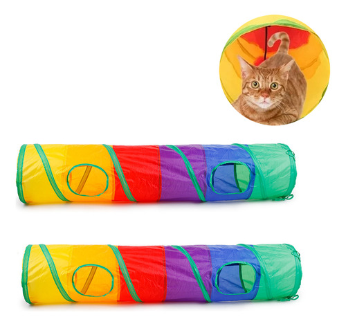 Juego Para Mascotas Túnel Labirinto Para Gatos Colorido, 2 U