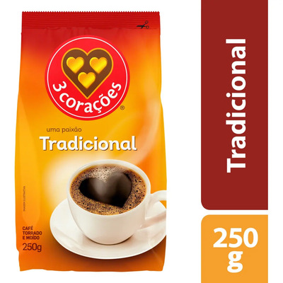 Café em pó 3 Corações Tradicional 250g | MercadoLivre