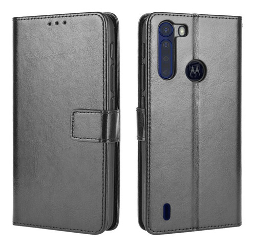 Funda Para Motorola One Fusion De Cuero Flip Cartera