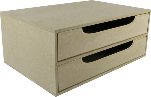 Organizador Multiuso Gaveteiro De Mesa 2 Gavetas Mdf Cru