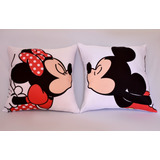 Kit 02 Capas Almofada Decoração Casal Amor Mickey E Minnie