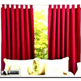 Cortinas Rojas De Trabillas De 2 X 1.50 (en Dos Paneles) 