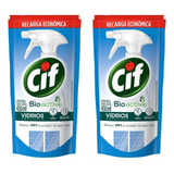 Limpiador De Vidrios Cif Bioactive Repuesto 900ml Pack X2u