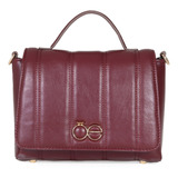 Bolsa Briefcase Para Mujer Cloe Diseño Acolchado Color Bordó