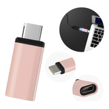 Adaptador Convertidor Micro Usb V8 Hembra A Tipo C Macho Color Rosa Palo