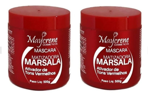 2 Máscara Matizadora Marsala Maycrene 500g