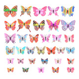 Adhesivo De Pared 3d Con Mariposas Artificiales Para Decorac