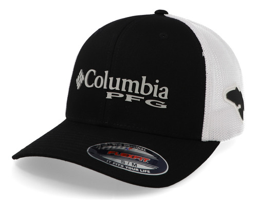 Gorra Columbia Pfg Mesh Ballcap Negro Cerrada