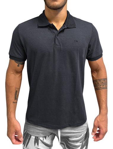 Camiseta Polo Manga Curta Casual Slim Piquet Ogochi