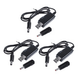 3 Cables Usb Boost De 5 V, Escalonados Hasta 9 V, 12 V, Volt