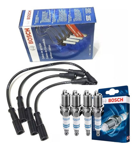 Kit Cables Y Bujias Bosch P/ Fiat Palio Uno Duna 1.3 Mpi