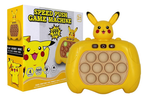 Juguete Pop It Quick Push Electrónico Pokemon Pikachu Juego Color Amarillo