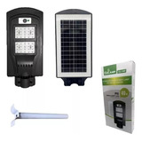 Lampara De Exterior Solar Led 40w Sensor De Luz Y Soporte Color De La Carcasa Negro