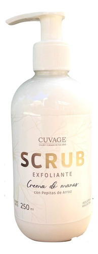 Crema Exfoliante Scrub 250ml Dosificador Manos Pies Cuvage 