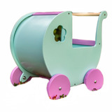 Cochecito  Carrito De Bebe De Madera Carro Bebe Rosa Krm 