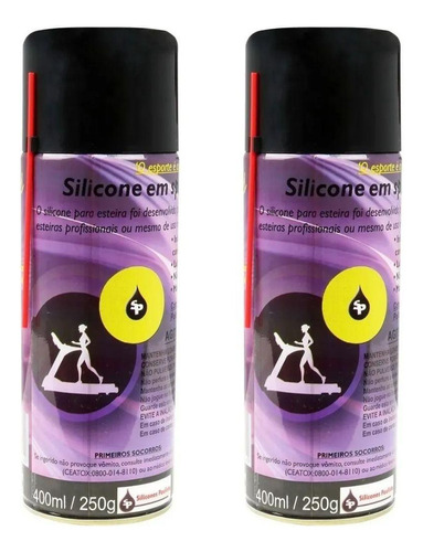 Lubrificante Silicone Esteira Spray Academia 400 Ml 2 Unid
