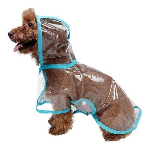 Capa Impermeable Transparente Para Mascotas Lluvia Talla Xl 