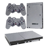 Skin Ps2 Slim R1 Compatível Playstation 2 Fibra Cromo Prata