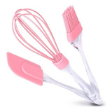 Kit Cozinha Confeitaria Batedor Fue Pincel Espatula Silicone