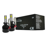 Par De Lâmpada Farol Super Led Automotiva 4300k H3 Bivolt