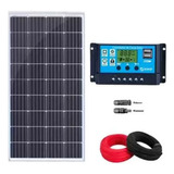 Kit Painel Solar 155w C/ Controlador Carga 30a Cabo10m 2mc4