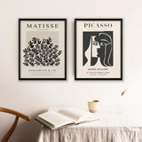 Set 2 Cuadros Matisse Y Picasso Arte Moderno Marco Madera 