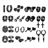 15 Pares De Aretes Para Hombre, Aretes De Acero Inoxidable N