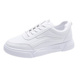 Zapatos Blancos Casuales De Suela Gruesa Para Mujer