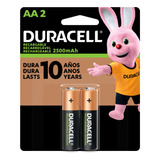 Pilas Recargables Aa Duracell Blister X 2 Unidades 2500 Mah 