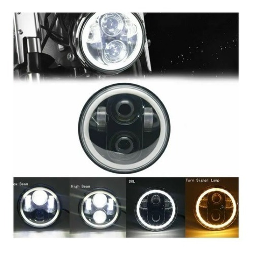 Faro Led Optica 7 Pulgadas Ojo De Angel Moto Universal