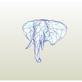 Figura Cabeza Elefante  Pared Diseño 3d Decoración