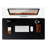 Deskpad Mousepad 120x40 Couro Impermeavel + Porta Copo