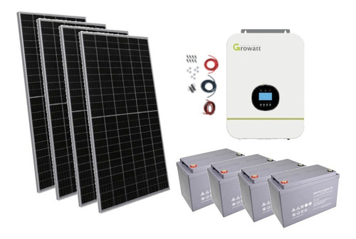 Sistema Panel Solar Autonomo Isla 5kwh Diarios Con Soporte