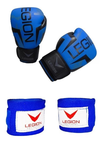 Guantes Boxeo Kick Boxing Profesional Legion + Vendas Venom