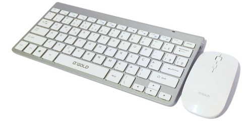 Teclado C/ Mouse Sem Fio Português Brasil Branco 