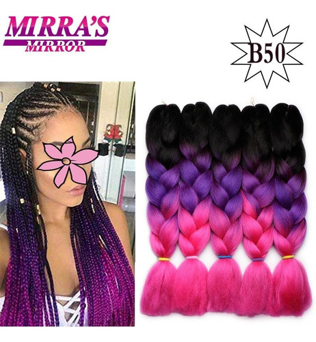 2 Pqtes De Extensiones 100% Kanekalon Para Trenzas Africanas