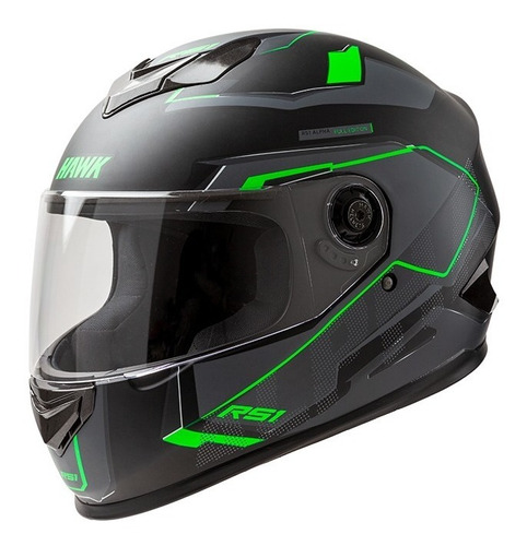 Casco Para Moto Integral Hawk Rs1 Alpha - Verde Fluor Rpm