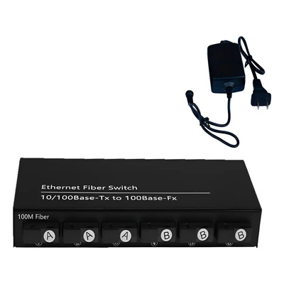 A. Convertidor Medios Fibra Óptica Switch 6 Puertos Sci