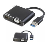 Kit 3 Adaptador Usb 3.0 Para Hdmi Vga Video 1080p Windows