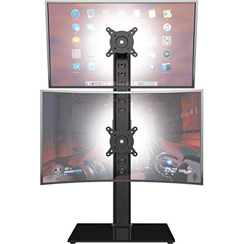 Soporte Vertical Para Monitor Doble De Metal Color Negro