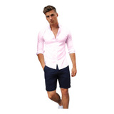 Camisa De Hombre-slim Fit-entallada-modelo Importado. Rosa