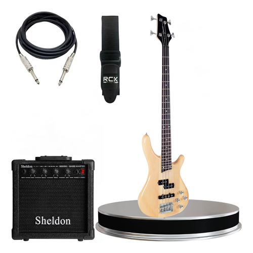 Kit Baixo Giannini Gb 200 A - 4 Cordas Ativo + Amp E Acessór