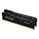 Kit De Memória Ram Kingston Fury Beast Black Ddr4 32gb 3200m