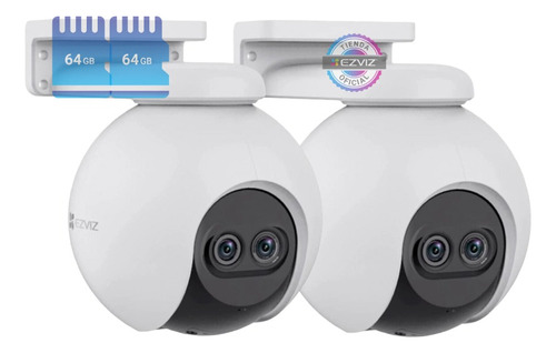 Kit X2 Camara Seguridad Wifi Domo 360 Ezviz +2 Memorias 64gb