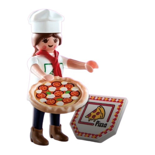 Playmobil Serie 22 Nena Pizzera Pizza Comida Chef Cocinera