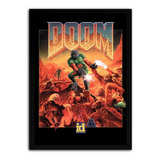 Quadro Poster Gamer Retro Doom Moldura A3 43x33cm